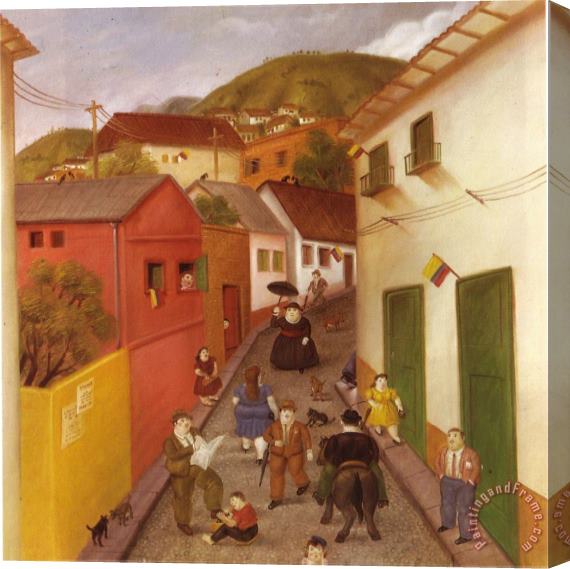 fernando botero The Street 1987 Stretched Canvas Print / Canvas Art