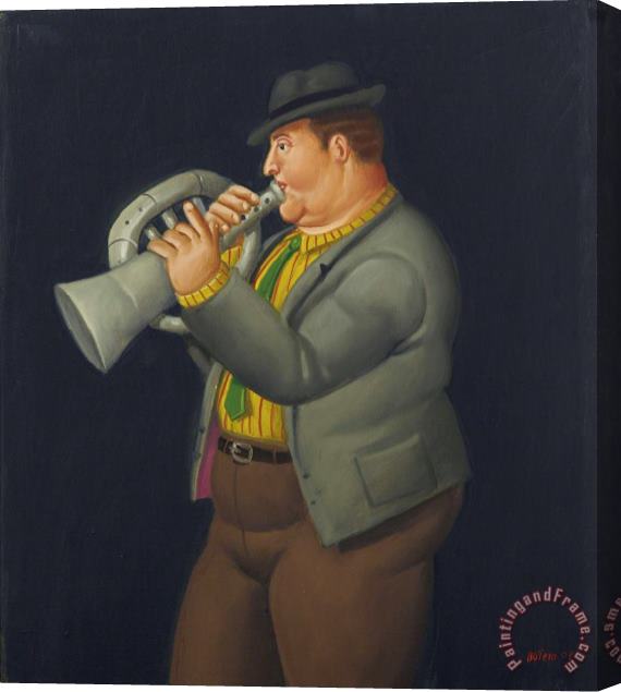 Fernando Botero Trumpet Player, 2007 Stretched Canvas Painting / Canvas Art