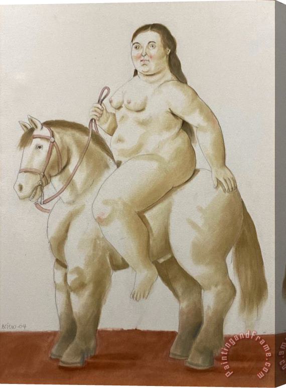 Fernando Botero Woman on a Horse, 2004 Stretched Canvas Print / Canvas Art