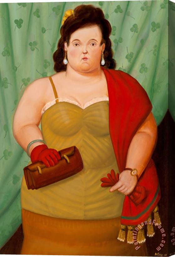 Fernando Botero Woman with Her Purse, 2010 Stretched Canvas Print / Canvas Art