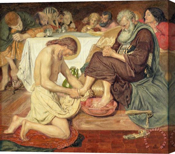 Ford Madox Brown Jesus Washing Peter's Feet Stretched Canvas Painting / Canvas Art