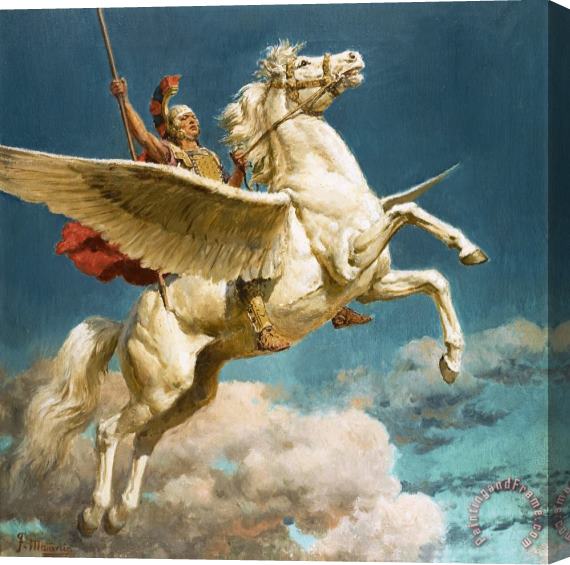 Fortunino Matania Pegasus The Winged Horse Stretched Canvas Print / Canvas Art