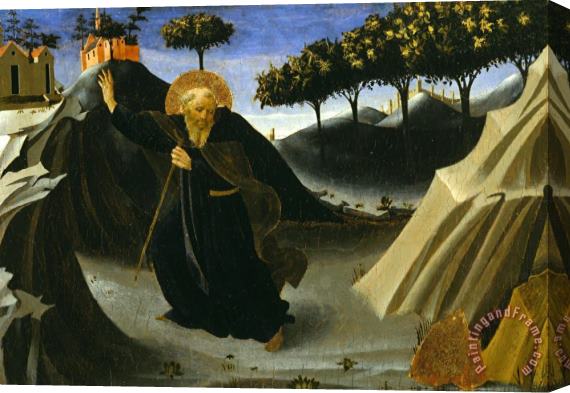 Fra Angelico Saint Anthony Abbot Shunning The Mass of Gold Stretched Canvas Print / Canvas Art