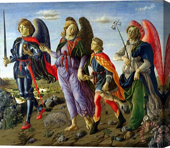 Francesco Botticini The Three Archangels And Tobias Stretched Canvas Painting / Canvas Art