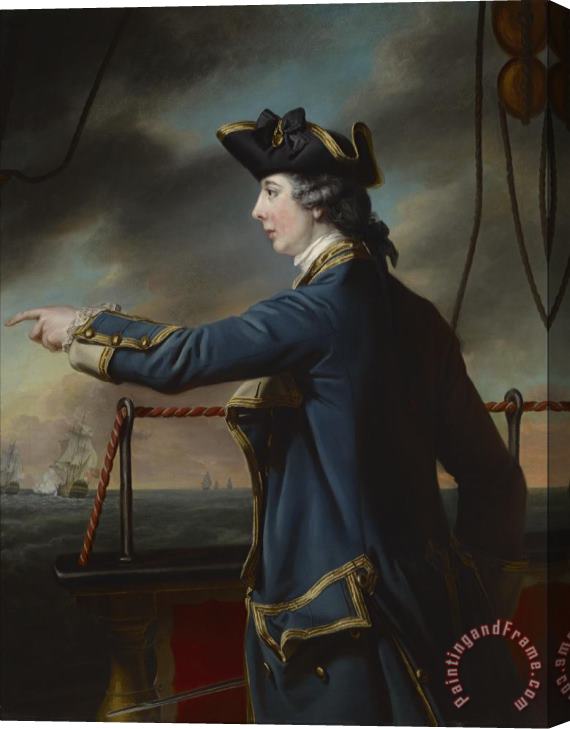 Francis Cotes Portrait of Captain Edward Knowles, R.n. (1742 1762) Stretched Canvas Painting / Canvas Art