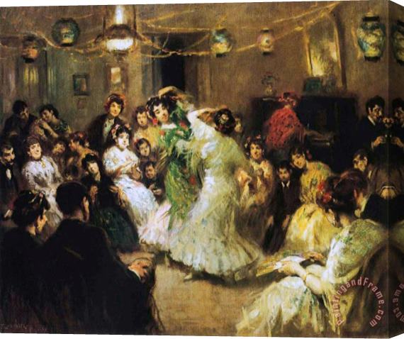 Francis Luis Mora A Flamenco Party at Home Stretched Canvas Painting / Canvas Art