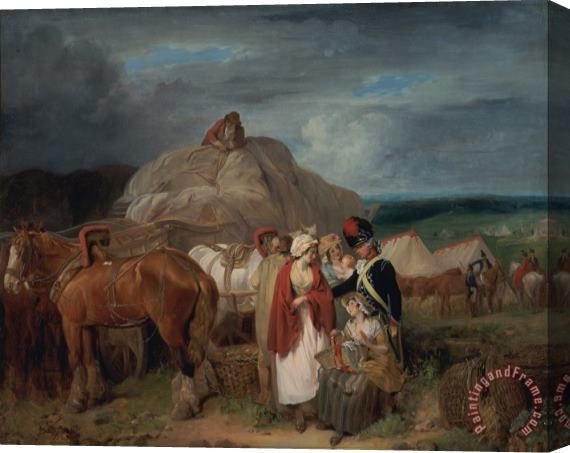 Francis Wheatley Soldier with Country Women Selling Ribbons, Near a Military Camp Stretched Canvas Painting / Canvas Art