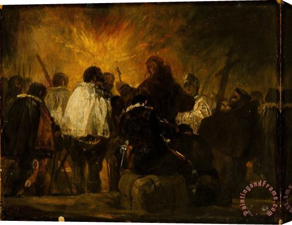 Francisco De Goya Night Scene From The Inquisition Stretched Canvas Painting / Canvas Art