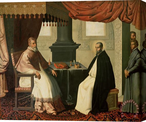 Francisco de Zurbaran Saint Bruno and Pope Urban II Stretched Canvas Painting / Canvas Art