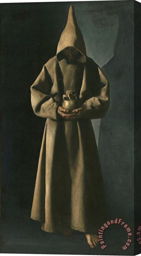 Francisco de Zurbaran Saint Francis of Assisi in His Tomb Stretched Canvas Painting / Canvas Art