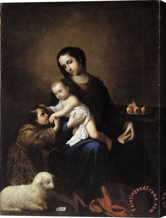 Francisco de Zurbaran The Virgin And Child with The Infant St John The Baptist Stretched Canvas Print / Canvas Art