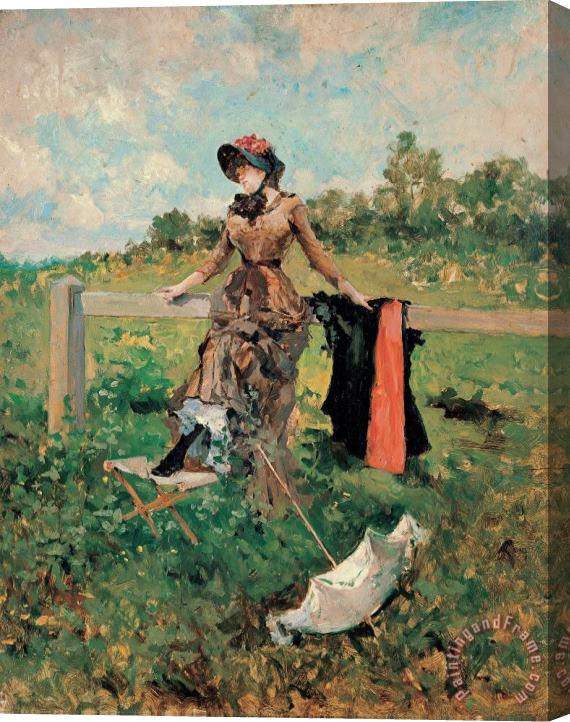 Francisco Miralles Lady with a Parasol Stretched Canvas Print / Canvas Art