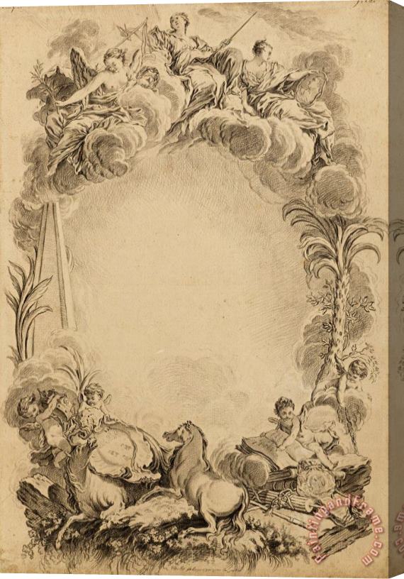 Francois Boucher Design for an Escutcheon in Honor of William Earl Cowper (ca. 1665 1723) Stretched Canvas Painting / Canvas Art