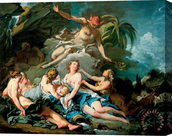 Francois Boucher Mercury Entrusting The Infant Bacchus to The Nymphs of Nysa Stretched Canvas Print / Canvas Art