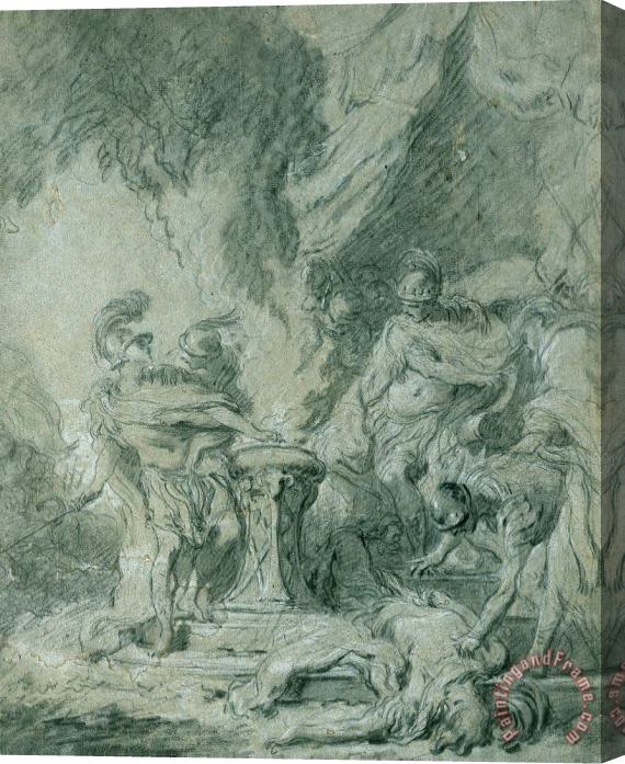 Francois Boucher Mucius Scaevola Putting His Hand in The Fire Stretched Canvas Painting / Canvas Art