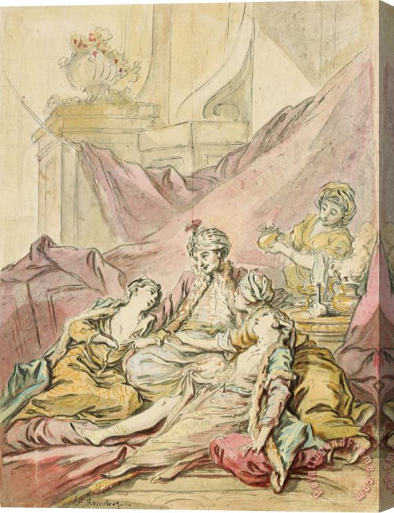 Francois Boucher The Pasha in His Harem, C. 1735 1739 Stretched Canvas Painting / Canvas Art