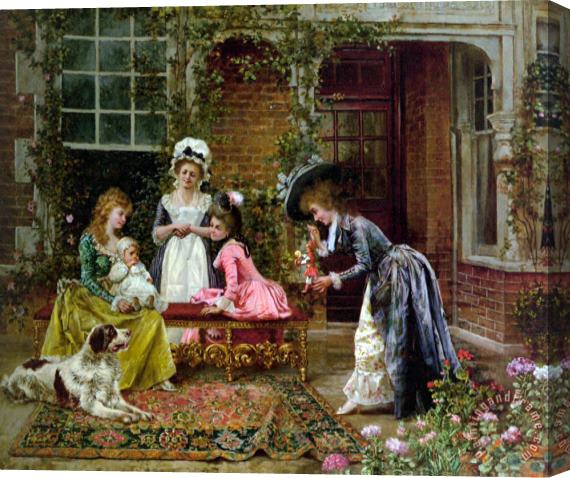 Francois Brunery Admiring The Baby Stretched Canvas Print / Canvas Art