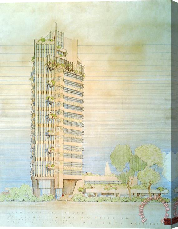 Frank Lloyd Wright H.c. Price Co., Bartlesville, Ok Stretched Canvas Painting / Canvas Art