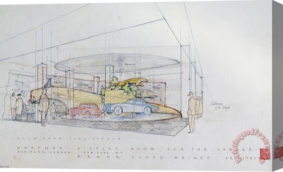 Frank Lloyd Wright Hoffman Display Room for The Jaguar, Park Avenue, Nyc, Ny (demolished March 2013) Stretched Canvas Painting / Canvas Art