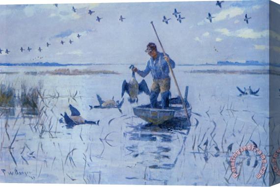 Frank Weston Benson Retrieving Geese Stretched Canvas Print / Canvas Art
