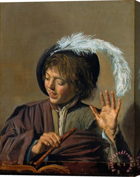 Frans Hals Singing Boy with Flute Stretched Canvas Painting / Canvas Art