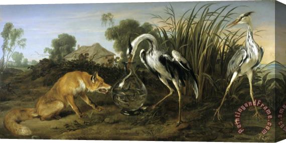 Frans Snyders Fable of The Fox And The Heron Stretched Canvas Painting / Canvas Art