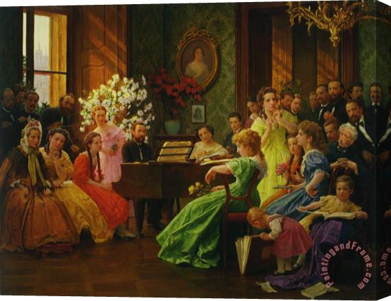 Franz Dvorak Smetana And His Friends in 1865 Stretched Canvas Painting / Canvas Art
