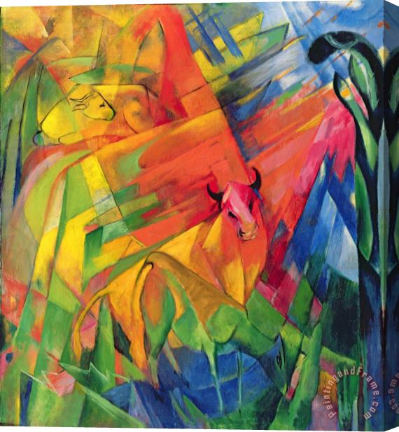 Franz Marc Animals in a Landscape Stretched Canvas Print / Canvas Art