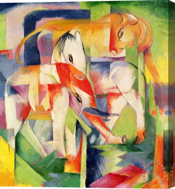 Franz Marc Elephant Horse and Cow Stretched Canvas Painting / Canvas Art