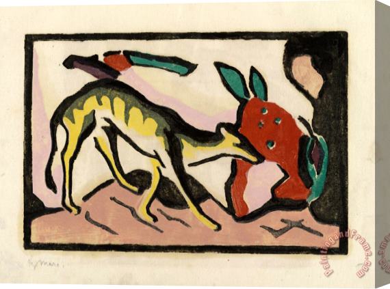 Franz Marc Fantastic Creature From Der Blaue Reiter Stretched Canvas Painting / Canvas Art