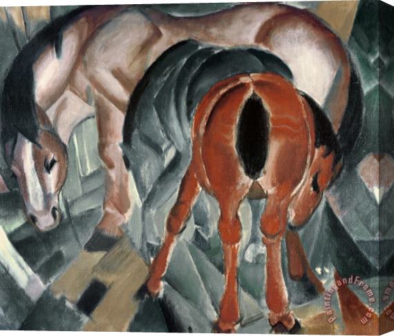 Franz Marc Horse with Two Foals Stretched Canvas Print / Canvas Art