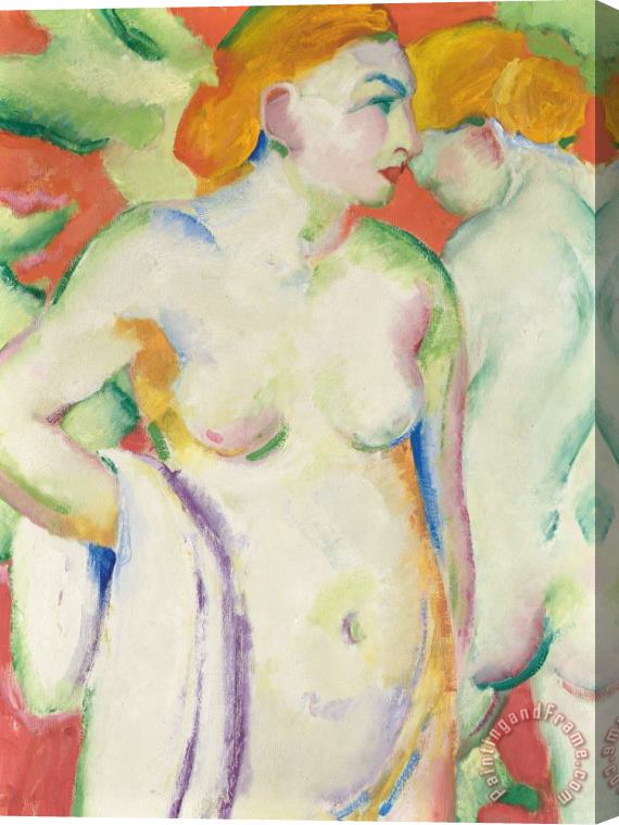 Franz Marc Nudes In Cinnabar Stretched Canvas Print / Canvas Art