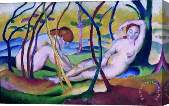 Franz Marc Nudes Under Trees Stretched Canvas Print / Canvas Art
