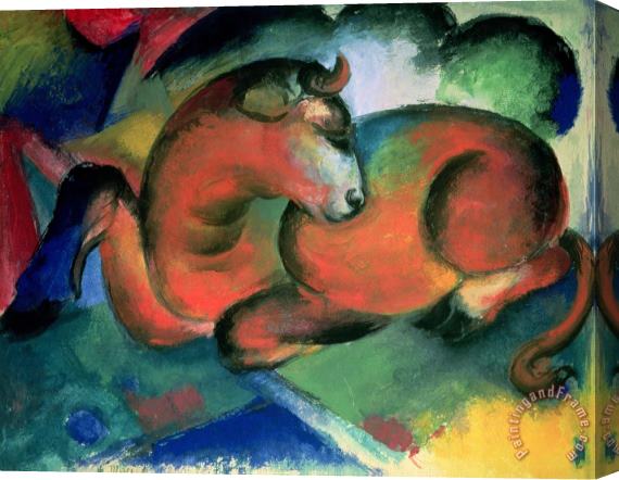 Franz Marc The Red Bull Stretched Canvas Painting / Canvas Art