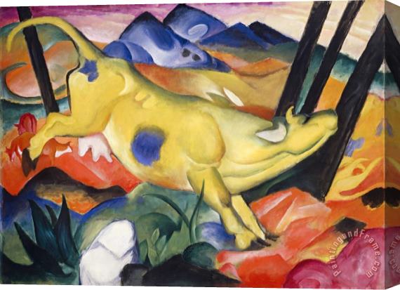 Franz Marc Yellow Cow Stretched Canvas Painting / Canvas Art