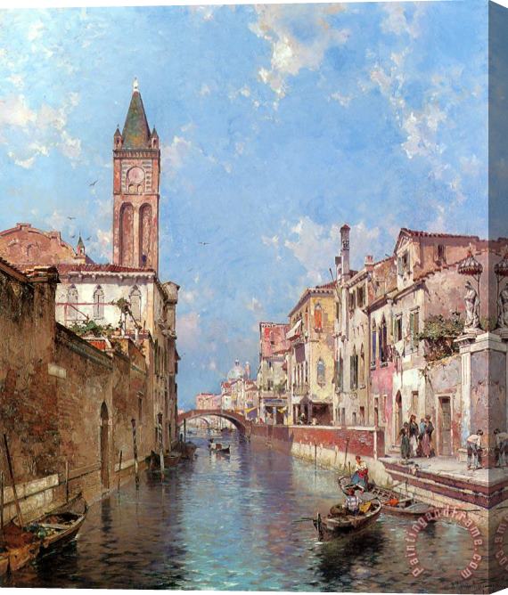 Franz Richard Unterberger Rio St. Barnaba, Venice Stretched Canvas Print / Canvas Art