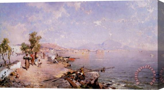 Franz Richard Unterberger The Bay of Naples Stretched Canvas Painting / Canvas Art