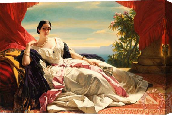 Franz Xaver Winterhalter Portrait of Leonilla, Princess of Sayn Wittgenstein Sayn Stretched Canvas Print / Canvas Art