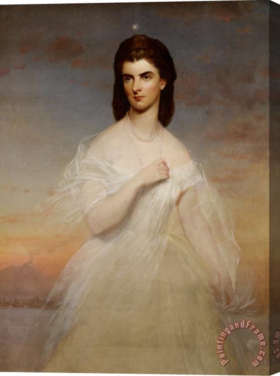 Franz Xaver Winterhalter Portrait Of Queen Maria Sophia Of Naples Stretched Canvas Print / Canvas Art