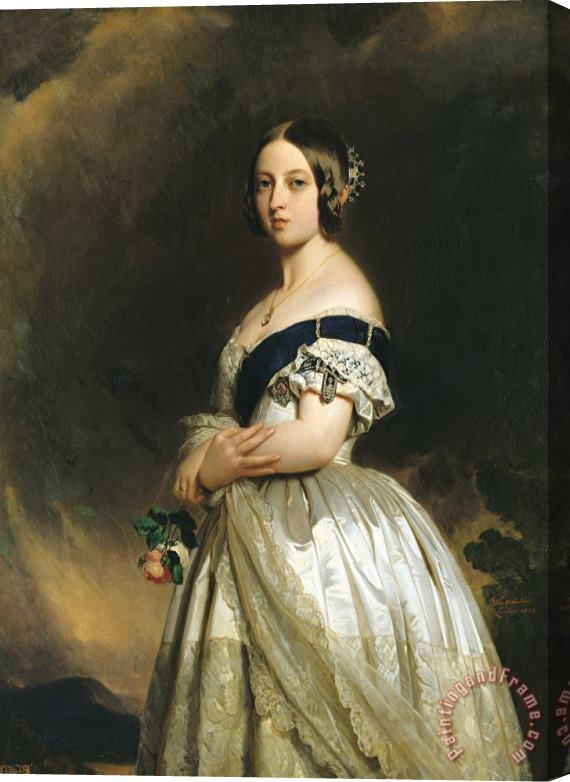 Franz Xaver Winterhalter Queen Victoria Stretched Canvas Print / Canvas Art