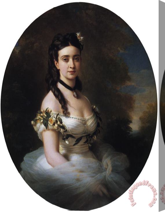 Franz Xavier Winterhalter Portrait of an American Lady Stretched Canvas Painting / Canvas Art