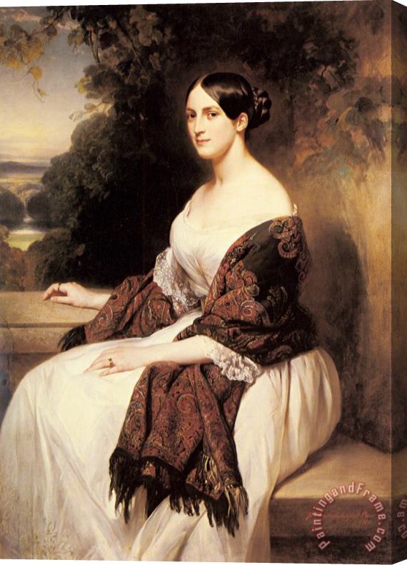 Franz Xavier Winterhalter Portrait of Madame Ackerman, The Wife of The Chief Finance Minister of King Louis Philippe Stretched Canvas Painting / Canvas Art