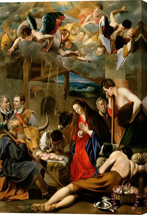 Fray Juan Batista Maino or Mayno The Adoration of the Shepherds Stretched Canvas Painting / Canvas Art