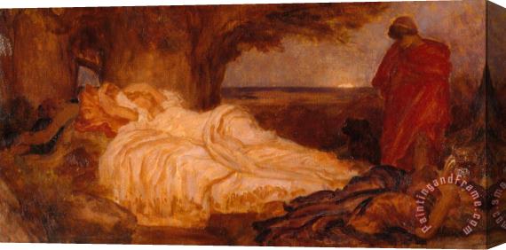 Frederic Leighton Colour Study for 'cymon And Iphigenia' Stretched Canvas Painting / Canvas Art