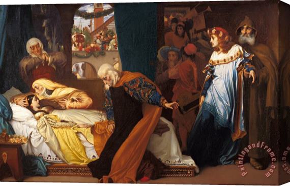 Frederic Leighton The Feigned Death of Juliet Stretched Canvas Print / Canvas Art