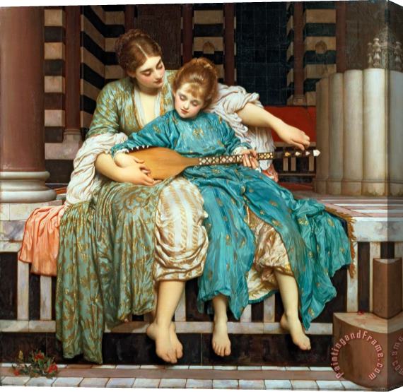 Frederic Leighton The Music Lesson Stretched Canvas Print / Canvas Art