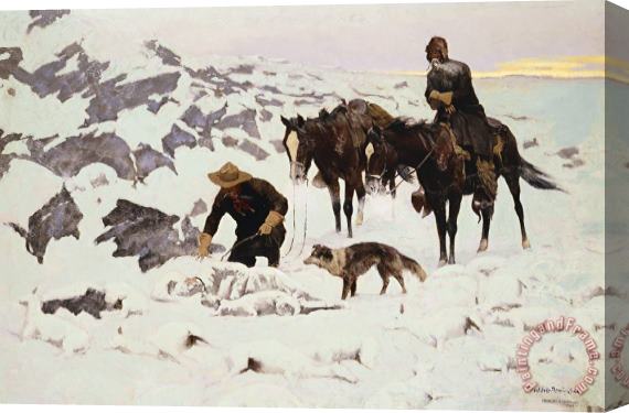 Frederic Remington The Frozen Sheepherder Stretched Canvas Print / Canvas Art