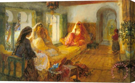 Frederick Arthur Bridgman In The Seraglio Stretched Canvas Painting / Canvas Art