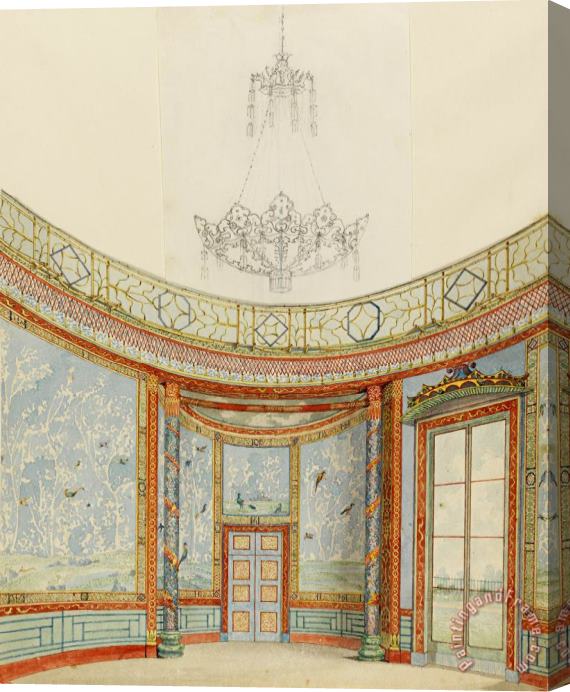 Frederick Crace Design for The Decoration of The Saloon, Royal Pavillion, Brighton Stretched Canvas Painting / Canvas Art