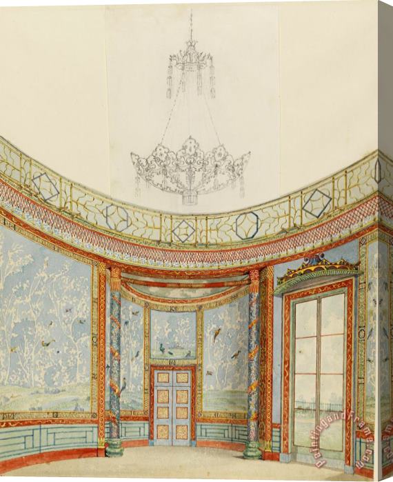 Frederick Crace Design for The Decoration of The Saloon, The Royal Pavillion, Brighton Stretched Canvas Painting / Canvas Art